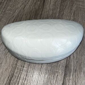 COACH White Signature Embossed Hard Eyeglass / Sunglasses Case